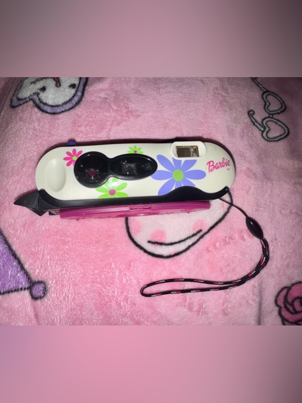 Vintage 1999 Barbie I-Zone instant Polaroid pocket camera w strap